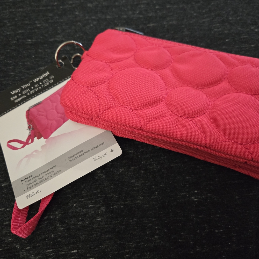 Thirty One Vibrant Pink Quilted Wristlet/Wallet